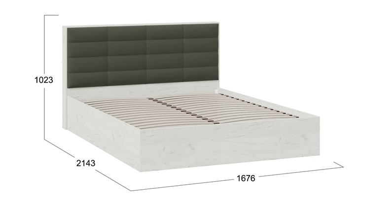 Кровать в спальню Агата тип 1 (Дуб крафт белый, Велюр Серый) в Шахтах - изображение 3