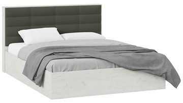 Кровать в спальню Агата тип 1 (Дуб крафт белый, Велюр Серый) в Шахтах