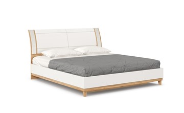 Кровать Бари 1800 с кроватным основанием Дуб Золотой/Белый ЛД 698.220 в Шахтах