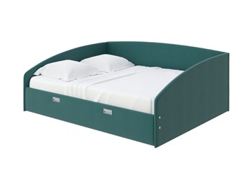 Кровать в спальню Bono 160х200, Велюр (Forest 560 Морская волна) в Шахтах