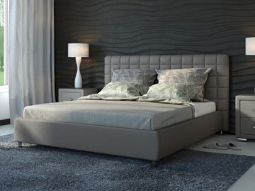 Кровать двуспальная Corso-3 200x200, Экокожа (Серый) в Шахтах