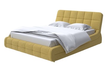 Кровать двуспальная Corso-6 140x200, Рогожка (Firmino Канареечный) в Шахтах
