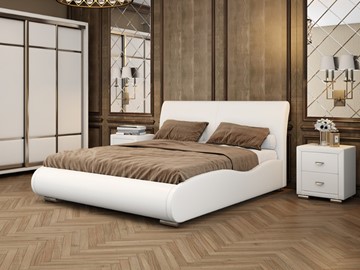 Спальная кровать Corso-8 Lite 160х200, Экокожа (Белый) в Шахтах