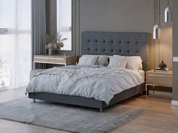 Спальная кровать Madrid Boxspring Standart 160х200, Рогожка (Savana Grey (серый)) в Шахтах