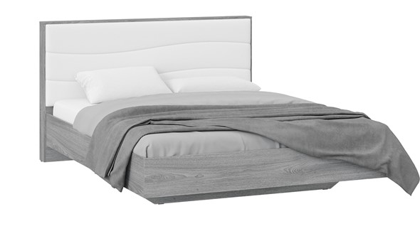 Кровать 2-спальная Миранда тип 1 (Дуб Гамильтон/Белый глянец) в Шахтах - изображение