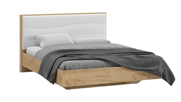 Спальная кровать Миранда тип 1 (Дуб крафт золотой/Белый глянец) в Таганроге