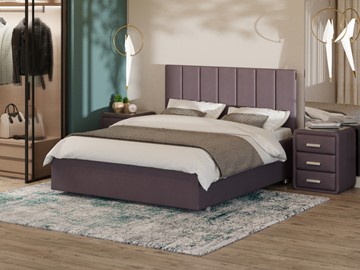 Спальная кровать Modern Large 160х200, Рогожка (Тетра Слива) в Шахтах
