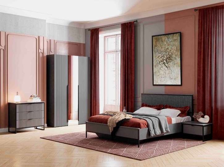 Кровать в спальню Нора, 1600 (Металл бруклин/Графит) в Шахтах - изображение 2