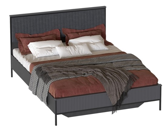 Кровать в спальню Нора, 1600 (Металл бруклин/Графит) в Шахтах - изображение