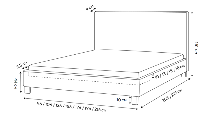 Кровать 2-спальная Rhomby 160х200, Рогожка (Тетра Бежевый) в Шахтах - изображение 1
