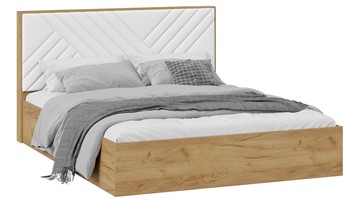 Кровать 2-спальная с подъемным механизмом Хилтон Тип 1 без заглушины (Дуб крафт золотой/Белый) в Шахтах
