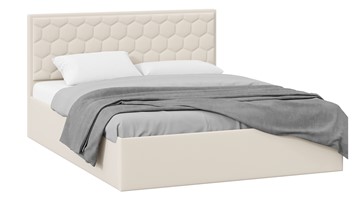 Двуспальная кровать с подъемным механизмом Порто (Велюр Confetti Cream) без заглушины в Шахтах