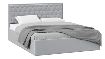 Кровать спальная с подъемным механизмом Порто (Велюр Confetti Silver) с заглушиной в Шахтах