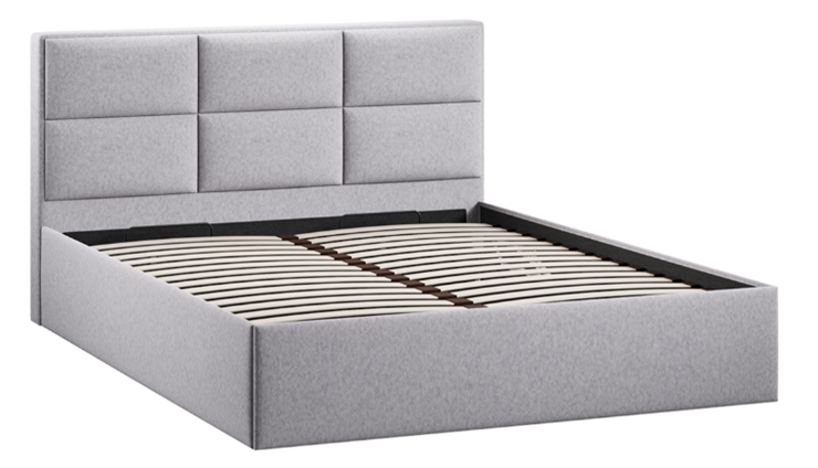 Кровать спальная с подъемным механизмом Стелла тип 1 (Микровелюр Jercy Silver) в Шахтах - изображение 1