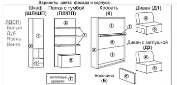 Кровать-трансформер Smart (ШЛ+К 1400), шкаф левый в Шахтах - предосмотр 2