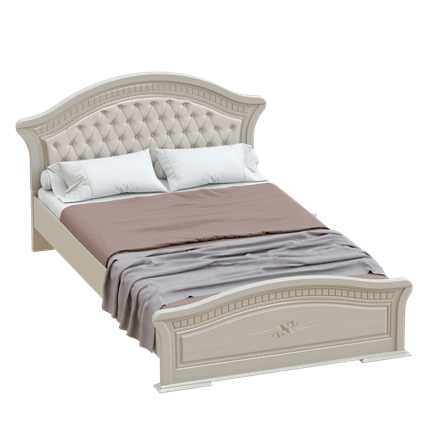 Кровать с основанием Николь, Ясень жемчужный/Ваниль в Шахтах - изображение