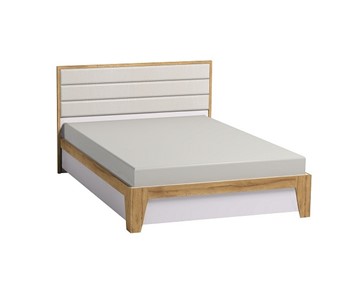 Двуспальная кровать Айрис 306 1800 с гибкими ламелями дерево, Белый-Дуб золотистый в Шахтах