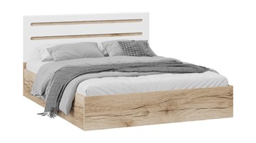 2-спальная кровать с подъемным механизмом Фьюжн ТД-260.01.04 (Дуб Делано, Белый глянец) в Таганроге