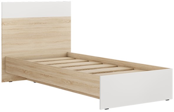 Кровать с основанием Кр-44 Лайт 90х200 Дуб Сонома/Белый в Шахтах - изображение