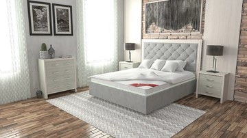 Двуспальная кровать с механизмом Манхэттен 160х200 (с коробом), высота спинки - 140 см в Шахтах - предосмотр 3