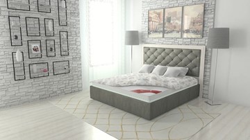 Двуспальная кровать с механизмом Манхэттен 160х200 (с коробом), высота спинки - 140 см в Шахтах - предосмотр 1
