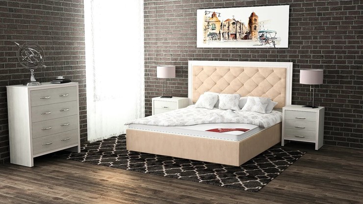Двуспальная кровать с механизмом Манхэттен 160х200 (с коробом), высота спинки - 140 см в Шахтах - изображение 5