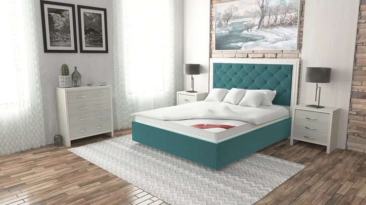 Двуспальная кровать с механизмом Манхэттен 160х200 (с коробом), высота спинки - 140 см в Шахтах - изображение 6