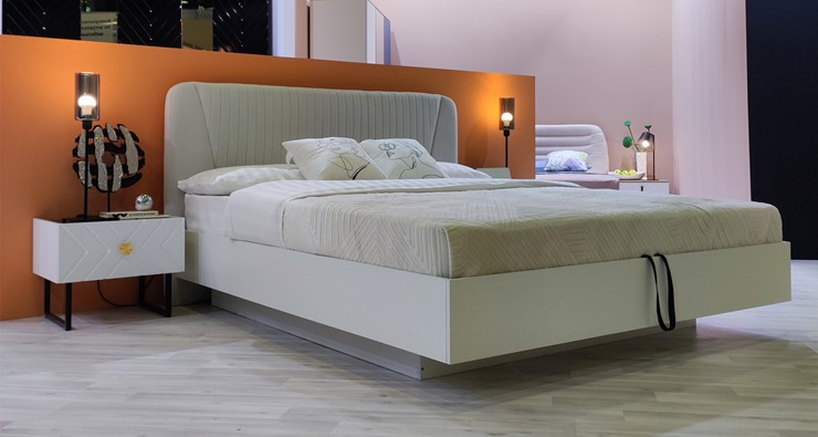 Кровать с механизмом 1.5-спальная Марсель-11 (Белый, ткань Catania white) 1400 в Батайске - изображение 4