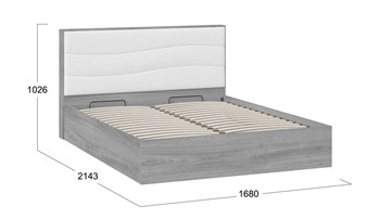 Кровать с механизмом Миранда тип 1 (Дуб Гамильтон/Белый глянец) в Таганроге - предосмотр 1