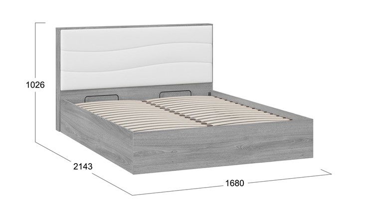 Кровать с механизмом Миранда тип 1 (Дуб Гамильтон/Белый глянец) в Таганроге - изображение 1