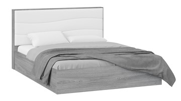 Кровать с мягким изголовьем Миранда тип 1 (Дуб Гамильтон/Белый глянец) в Шахтах