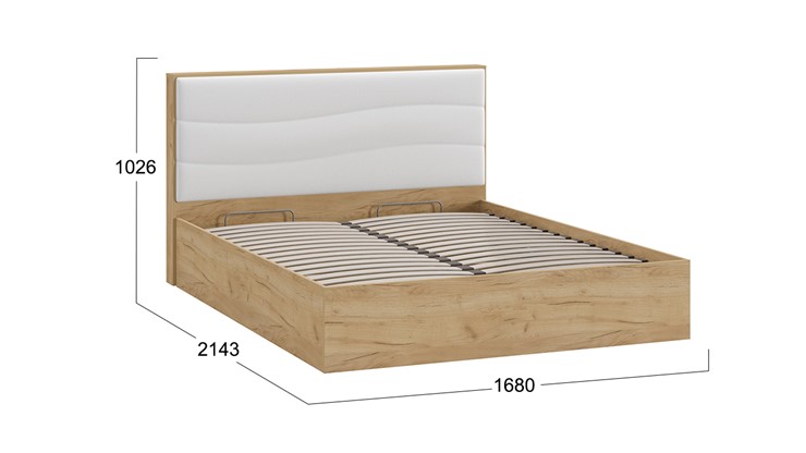 Кровать с механизмом 2-спальная Миранда тип 1 (Дуб крафт золотой/Белый глянец) в Батайске - изображение 1