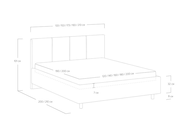 Кровать с подъемным механизмом Prato 200х200 в Шахтах - изображение 7