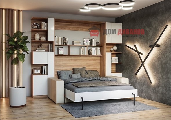 Кровать-шкаф с диваном Дина, 1200х2000 в Шахтах - изображение