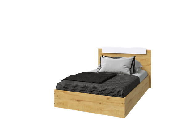 Односпальная кровать Эко 900 ЛДСП, Дуб вотан/Белый в Шахтах - изображение