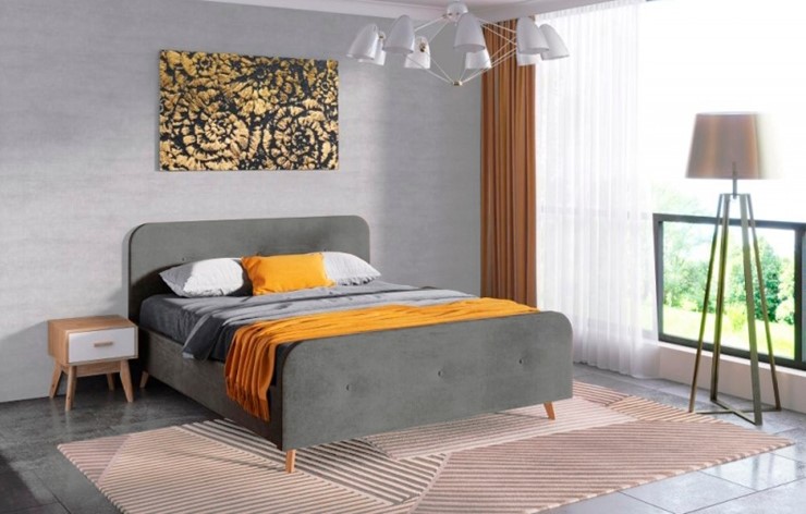 Односпальная кровать Сиерра 900 (с основанием) Торонто серый в Шахтах - изображение 1