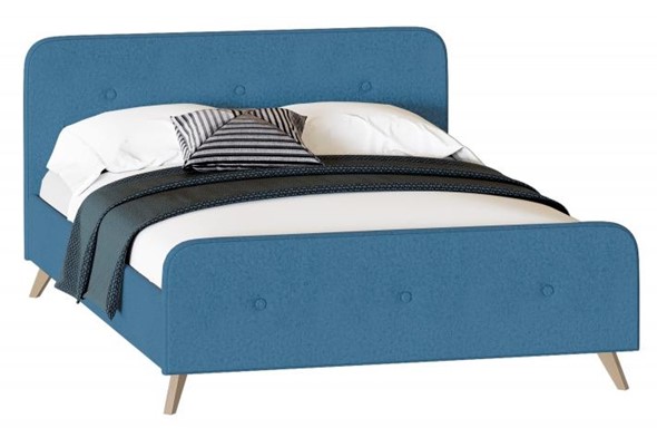 Кровать односпальная Сиерра 900 (с подъемным механизмом и коробом) Аура голубой в Шахтах - изображение