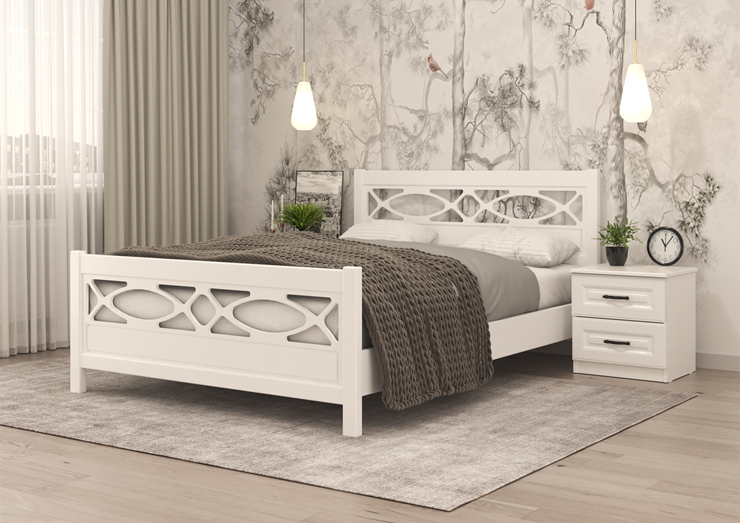 Кровать спальная Лоренса (Белый Античный) 160х200 в Каменск-Шахтинском - изображение 1