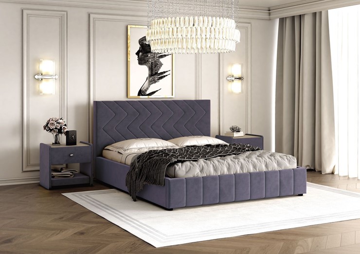 Спальная кровать Нельсон Зиг Заг 120х200 (вариант 2) с основанием в Батайске - изображение 1