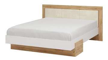 Полутороспальная кровать Тоскана 1400 (Дуб крафт золотой/Белый поры глубокие) с основанием в Шахтах