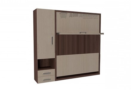 Кровать-трансформер Smart (ШЛ+К 1400), шкаф левый в Шахтах - изображение