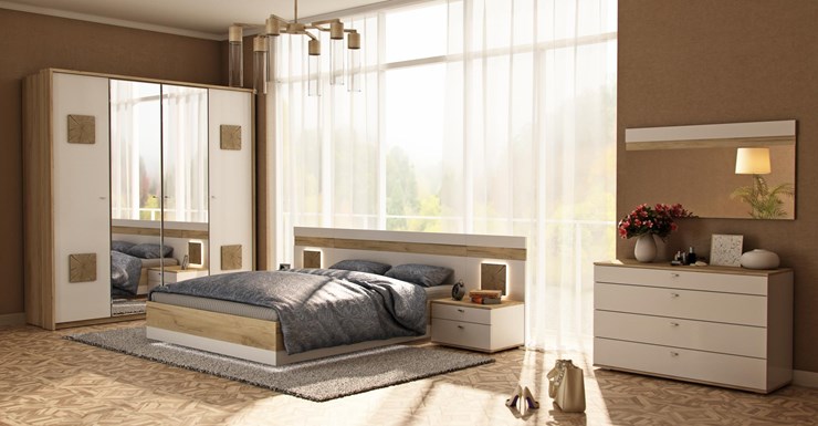 Гарнитур спальный Фиджи 3, белый в Шахтах - изображение