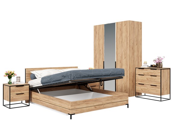 Модульная спальня Норд, Набор 5, дуб золотой в Шахтах - изображение