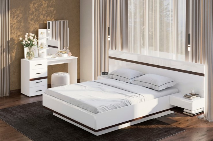 Модульная спальня Соло, белый/белый глянец/венге в Таганроге - изображение