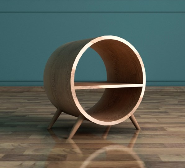 Прикроватная тумба Ellipse (EL11) круглая с полкой в Шахтах - изображение 1
