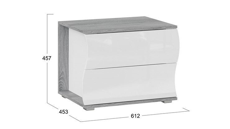 Тумба с 2 ящиками Миранда (Дуб Гамильтон/Белый глянец) в Шахтах - изображение 2