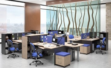 Комплект офисной мебели Xten с большим шкафом для документов для 2 сотрудников в Шахтах - предосмотр 6