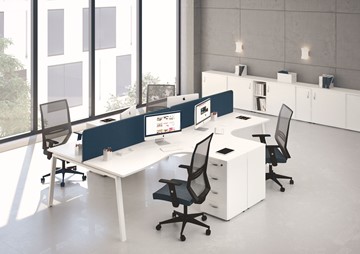 Набор мебели в офис А4 (металлокаркас TRE) белый премиум / металлокаркас белый в Шахтах - предосмотр