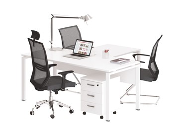Офисный набор мебели А4 (металлокаркас UNO) белый премиум / металлокаркас белый в Шахтах - предосмотр
