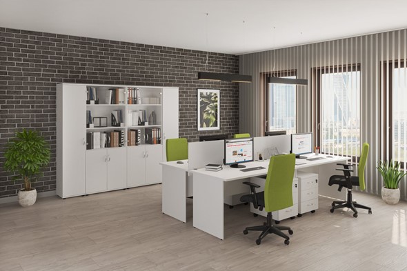 Офисный комплект мебели Комфорт (белый премиум) в Шахтах - изображение
